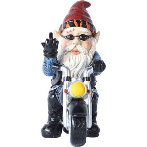 Blaue Gartenzwerge, Motorradfiguren, Ornamente, Außendekoration