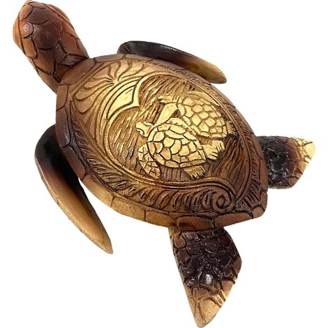 Decoración de pared de madera tallada a mano - Tortuga marina - Arte de pared para baño y sala de estar