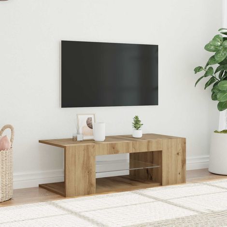 vidaXL Mobile Porta TV con LED Artigianale 90x39x30 cm