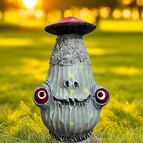 Pour une décoration de jardin innovante avec des champignons mutants, figurines de champignons en résine pour Halloween (1/5)