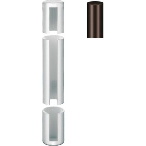 Couvre gond cache paumelle pour fenêtre porte portail en plastique Charnière Capuchon Protection Meuble Douille, 20mm marron foncé longueur 149mm 3 parties