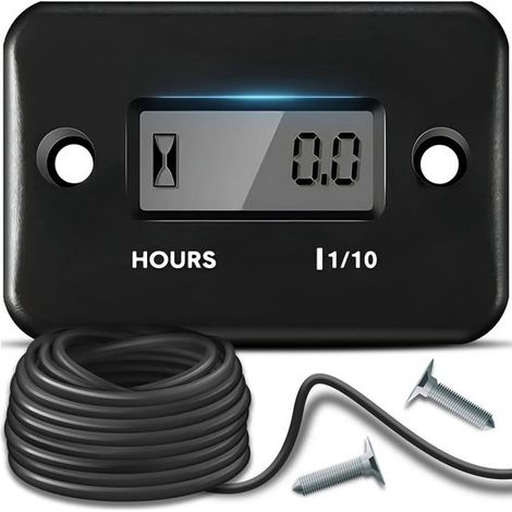 Contador de horas digital del motor - Tacómetro - Reiniciable - Negro (1/5)