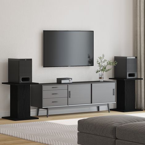 Lautsprecherständer 2 pcs Schwarze Eiche 30 x 30 x 40 cm vidaXL
