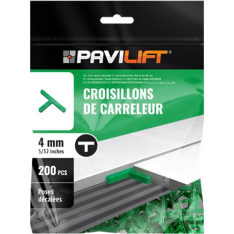 Sachet de 200 croisillons en "T" 4mm Pavilift (1/3)