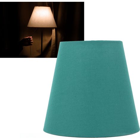 Abat-jour moderne en tissu, abat-jour créatif E14, abat-jour original adapté aux suspensions, appliques murales, lampes de chevet, lampes de table, abat-jour vert foncé (1/5)