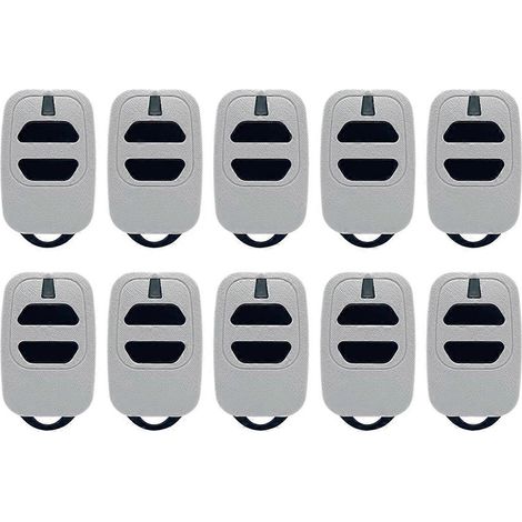 Lot de 10 télécommandes de porte de garage à 2 touches, 433,92 MHz, code tournant pour -- (1/5)