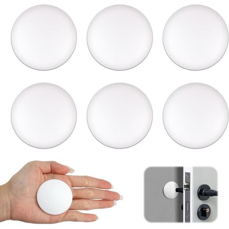 pezzi di fermaporta adesivi bianchi da Ø 50 mm, protezione per maniglia della porta (1/5)