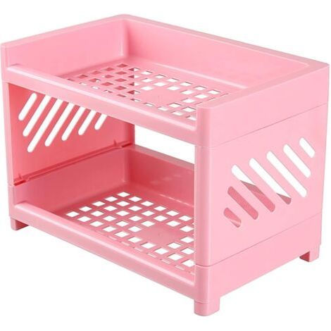 Support de stockage, support de stockage en plastique domestique simple à double couche de bureau-Karteo (1/4)