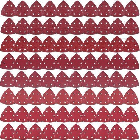 Lot de 80 triangles abrasifs autoagrippants 6 trous grain 60 triangle de poncage pour ponçage et polissage (1/5)