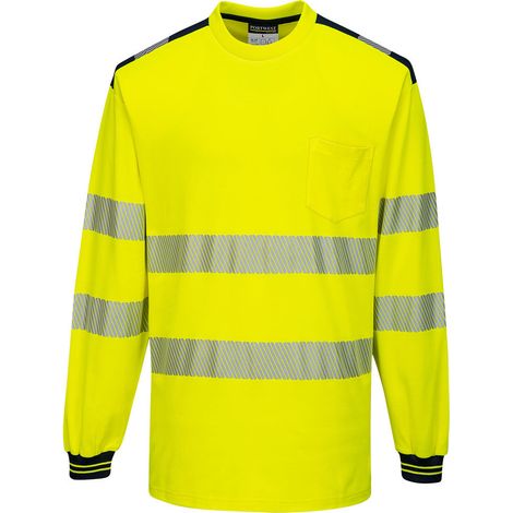 PW3 T-Shirt Haute Visibilité ML couleur : Jaune/Noir taille S - PORTWEST
