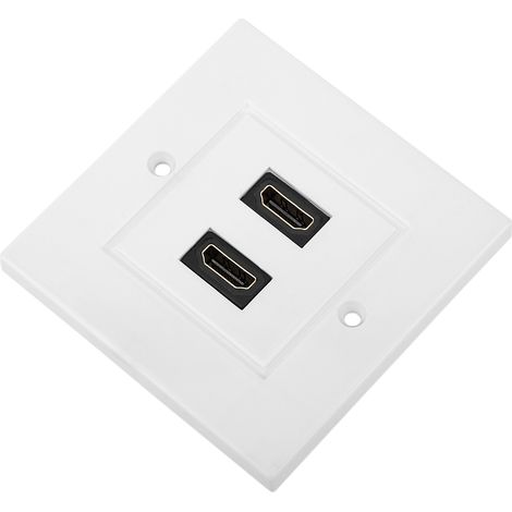 Panneau mural double port HDMI blanc pour hôtels, maisons, bureaux, bâtiments (norme américaine) (1/5)