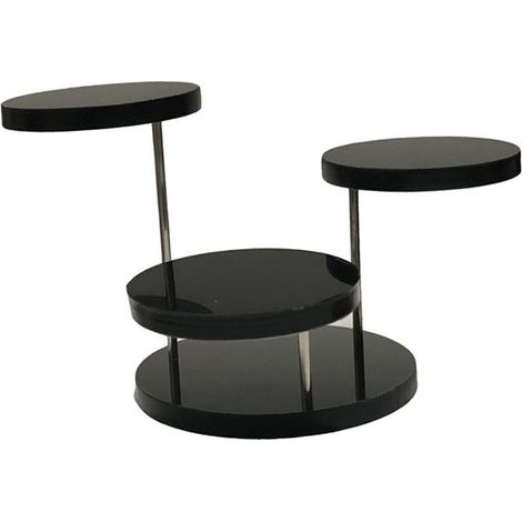 Présentoir à bijoux rond à plusieurs niveaux, présentoir à bagues, support à gâteaux et desserts, étagères décoratives pour fêtes, 3 niveaux, noir (1/5)