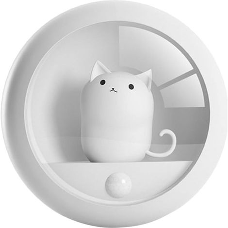 Kitten Smart Night Light with Human Body Sensor, USB Rechargeable Bedside Lamp, Creative Gift (1/5)