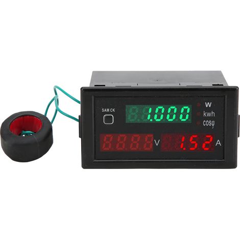 Compteur Électrique Numérique AC LED, Voltmètre Multifonction Ampèremètre Mesure Énergie Moniteur 220V Tension Courant (1/5)