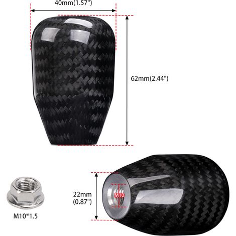 Car modification parts, 5-speed carbon fiber gear shift knob, M101.5, 5 gears - one pack.--BIEMMEDUE (1/4)