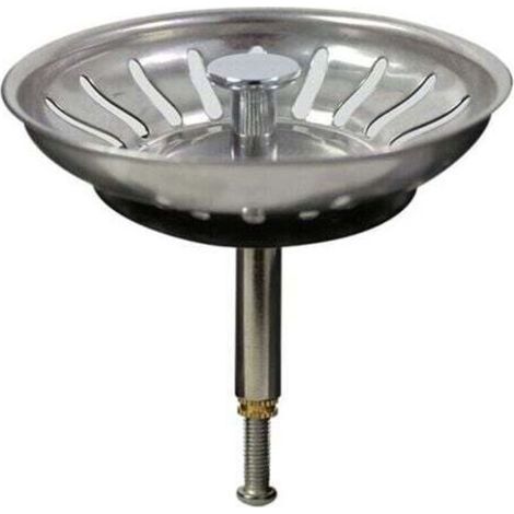 Bonde de lavabo inox avec grille antiblocage – Filtre évier cuisine 90mm – Installation rapide – Acier inoxydable résistant à la corrosion (1/3)