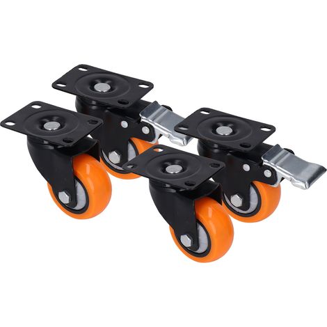 4 verstärkte PVC-Lenkrollen mit Montageplatte, 2 Kugellager, Tragfähigkeit 800 lb (ca. 363 kg), 3 Zoll (ca. 7,6 cm), für den Einsatz unter hoher Belastung (1/5)