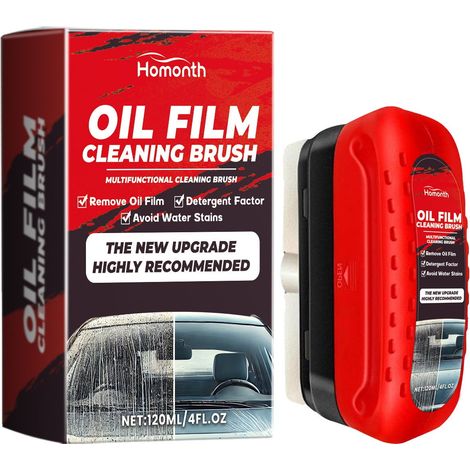 Nettoyant Anti-Film Huile - 120 ml - Pour Vitre Automobile - Avec Brosse Intégrée - Protection Contre Pluie et Embu - 1 Pièce (1/5)