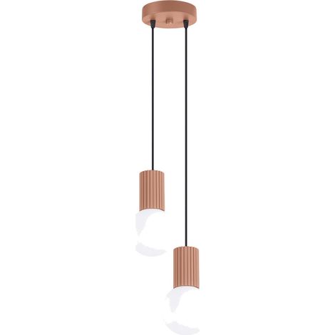 Suspensions Halo aluminium/verre mocca 2xG9 15cm Sollux (1/5)