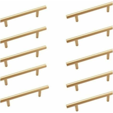 YMYNY Küchenschrankgriff, Gold, Schrankgriff, Messing, Küchentürgriff, Schubladenmittenabstand: 128 x 200 mm, 10 Griffe (1/4)