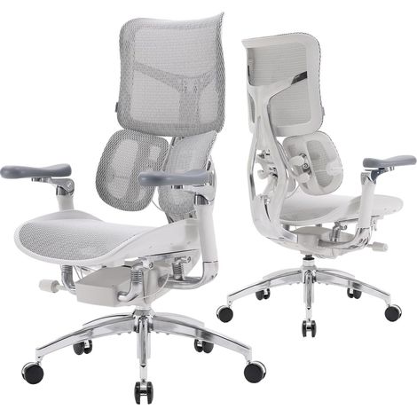 SIHOO Doro S300 ergonomischer Bürostuhl, Computerstuhl, Gaming-Stuhl mit dualem dynamischem Lendenwirbelstützsystem, 6D-koordinierten Armlehnen, verstellbarem Rollstuhl (Weiß)
