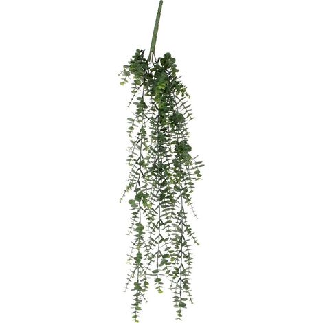 Plante suspendue artificielle Eucalyptus gris-vert 93 x 22 cm pour étagère et plafond - PANGIVO (1/5)