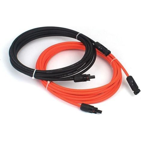 Solarpanel-Anschluss und Anschlussstück, 2 x Photovoltaik-Verlängerungskabel, PV1 – F 6,0 mm², 1 m/Kabel, MC4 IP67-Stecker, 14 AWG (schwarz + rot) für Photovoltaik-Solarmodule, E (1/5)