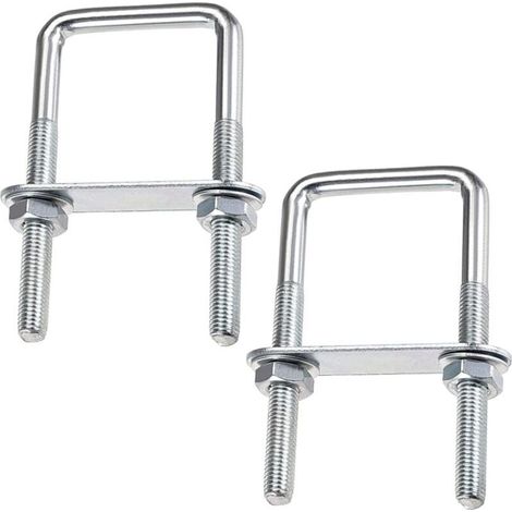 U-Boulons Carré Boulons En U, 70 x 110 mm U-Bolts En Acier Inox, U-Boulon M8 Avec éCrou Plaque De Cadre Et Rondelle, M8 Boulon En U Pour Fixation De Planches Et De Tuyaux (70 x 110 mm) (1/5)