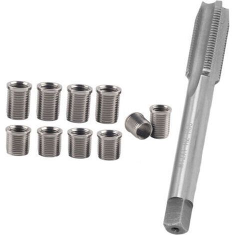 Attrezzo per la riparazione della filettatura della candela M10x1.0 + bullone M12x1.0. Kit di accessori auto per la filettatura. (1/3)