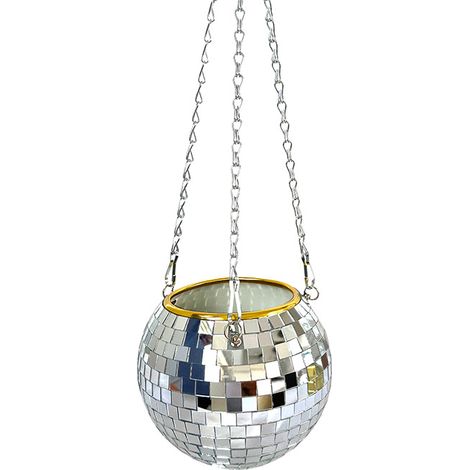 Vaso per piante a forma di palla da discoteca - vaso sospeso per interni - Ø 15 cm (1/3)