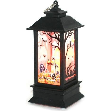 Lanterne déco Halloween LED - Squelette (1/3)