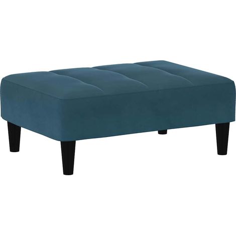 Repose-pied Salon Tabouret Bas pour Canapé et Fauteuil en Velours Bleu 77 x 55 x 31 cm (1/5)