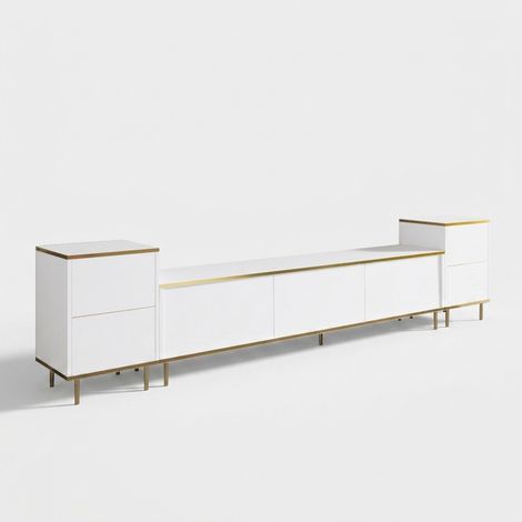 Mueble TV con compartimentos y estantes Imaj - Blanco (1/4)