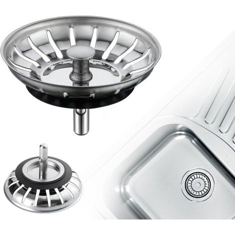 2 Pièces Bouchon Evier Cuisine INOX - Filtre Evier Universel (Dia: 78MM), Bonde Evier avec , Grille Evier Antiblocage, Panier pour Evier Vidange Rapide, (1/5)