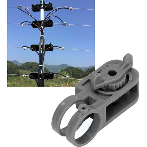 Lot de 40 tendeurs d'isolateurs pour clôture électrique, fixation ferme, résistants à la corrosion, pour poteaux isolants, noirs. (1/5)
