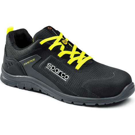 Sparco Practice Advanced Josef S1P scarpe da lavoro antinfortunistiche grigio scuro/giallo fluo N.36 in fibra tessile con puntale trattamento antishock traspirante e antigraffio Grigio Scuro/Giallo Fl