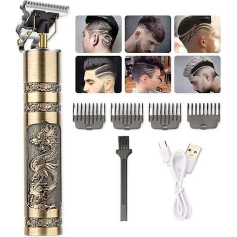 Tondeuse à cheveux électrique T9, rasoir, coupe de cheveux, or (1/5)