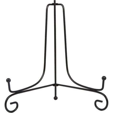 Support photo en métal sur pied, chevalet de table polyvalent pour livres, œuvres d'art et photos, noir, 20 cm (1/5)