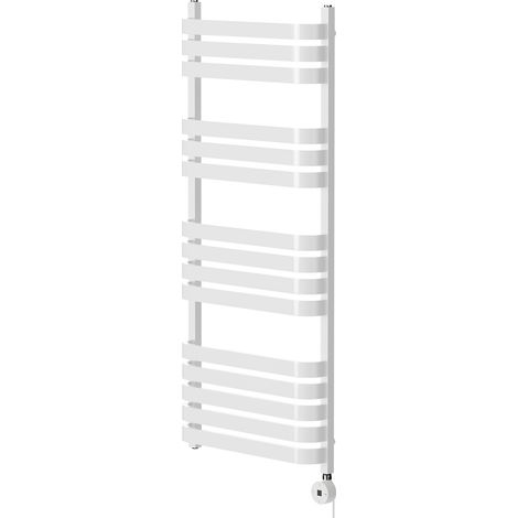 Vasco White 1200mm x 500mm Digital Thermostatic Electric Heated Towel Rail (1/5)