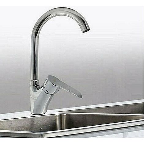 TrAdE Shop Traesio - Rubinetto Miscelatore Lavello Cucina Canna Alta Curva Modello Londra 52343a -