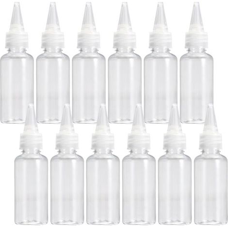 Longziming - Lot de 12 flacons souples transparents – Flacons souples en plastique de 100 ml avec bouchon étanche – Flacons distributeurs pratiques pour sauces, huiles, vinaigrettes ou pour les loisir (1/5)