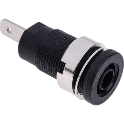 Fiche banane femelle 4 mm RS PRO Noir Femelle 24A 1000V ( Prix pour Paquet de 5 )