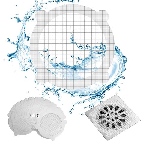 50 patchs anti cheveux pour siphon de douche Filtres jetables pour siphon, couvercles pour douche