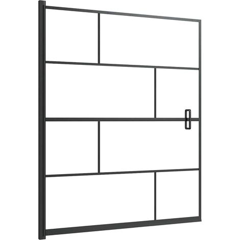Maison Exclusive - Mampara de ducha ESG negro 116x140 cm (1/5)