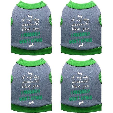 4 piezas de ropa para mascotas, suministros para mascotas, forro polar "letra (1/5)