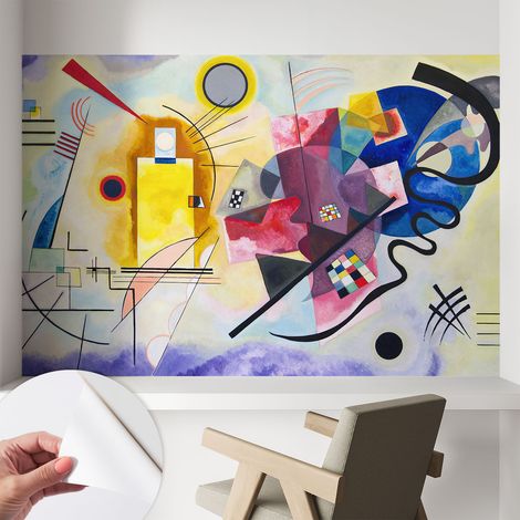 Papier peint adhésif autocollant pour salon chambre à coucher peint imprimé Installation facile Abstraction colorée 104x70 cm (1/5)