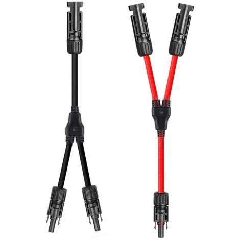 6mm² Y Cable Panneau Solaire 1 Paire, 1 à 2 Branches Y Connecteurs Câble Solairede Panneau Solaire MMF + FFM (1/5)