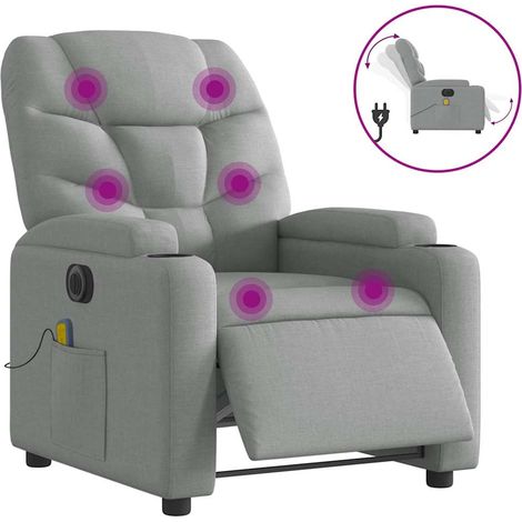 Maison Exclusive - Sillón reclinable de masaje eléctrico tela gri
