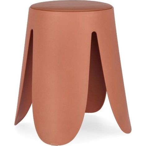 Sgabello per interno "Imogen" Struttura In Polipropilene, 37 x 37 x 47 h cm -Terracotta
