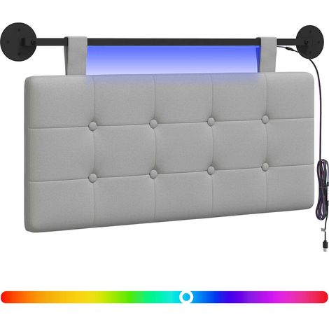 Maison Exclusive - Hängendes Kopfteil Mit LED Licht Wolkengrau St